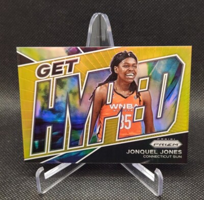 2022 Panini Prizm WNBA Jonquel Jones Gold Prizm 07/10 Get Hyped Insert #11