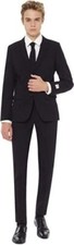 OppoSuits Boys Black Knight Suit - Jacket Pants Tie 10 80 NWT