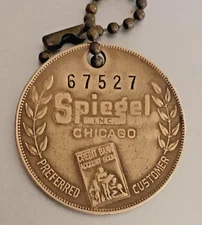 1938 Charge Coin Credit Token: SPIEGEL Chicago; Personally Issued to AJ Casenir