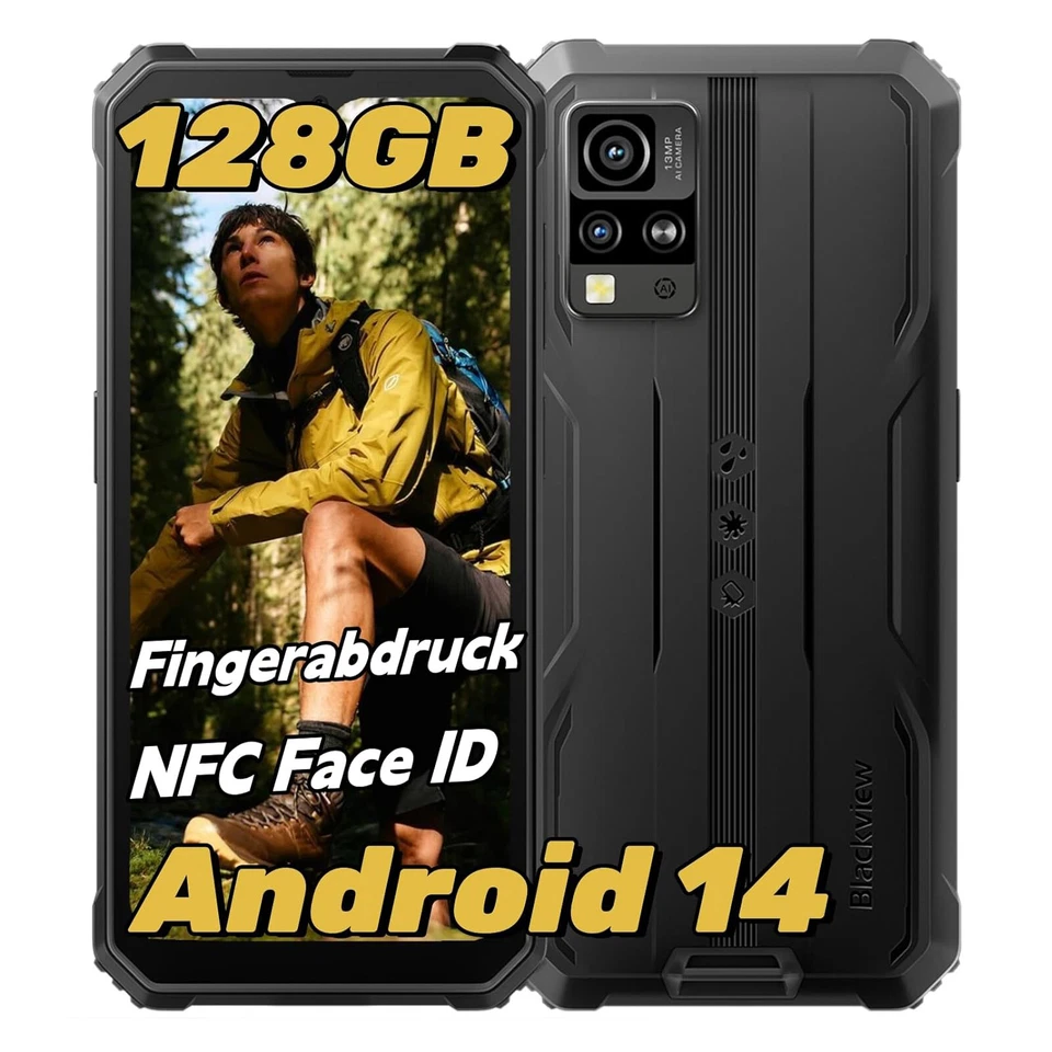 Blackview BV4800 Pro 4G Outdoor Handy 12GB+128GB 6,56" Android 14 NFC Smartphone