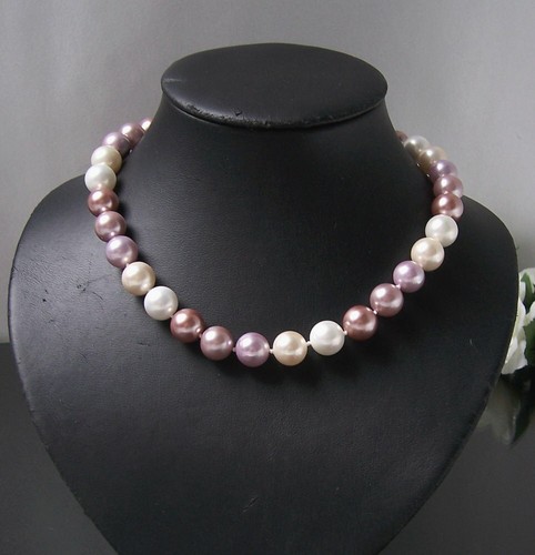 Perlenkette Perlen Armband Ohrringe Muschelkernperlen Schmuck Set Hochzeit VS7# - Bild 20 von 99