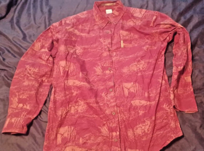 COLUMBIA River Lodge Long Sleeve Deer Graphic Button Up Shirt (Size L)