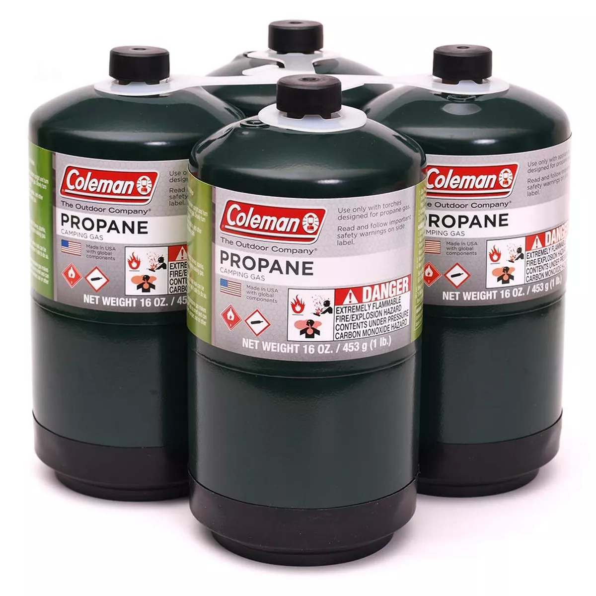 Coleman Propane Fuel, 16 oz, Propane Camping Cylinde 4-Pack