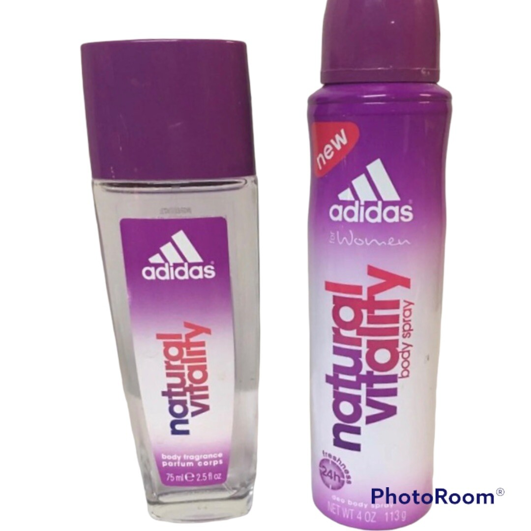 Adidas For Women Natural Vitality Body Fragrance & RARE Body Spray 75 ml(2.5 oz
