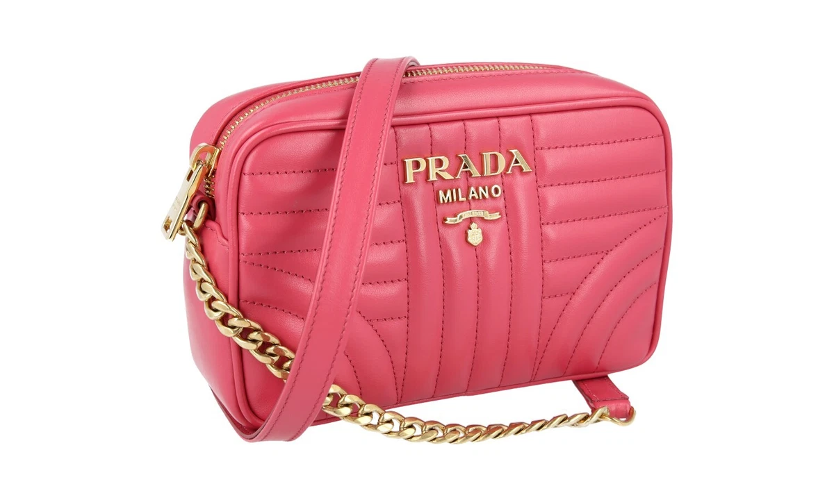 Prada Pink Leather Bandoliera Crossbody Bag