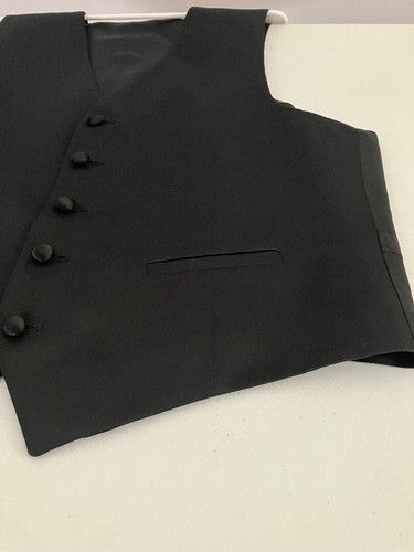 Stafford Formal Wear Black Button Up Waist Coat 2 Pocket Vest Tuxedo Size Large - Picture 7 of 12