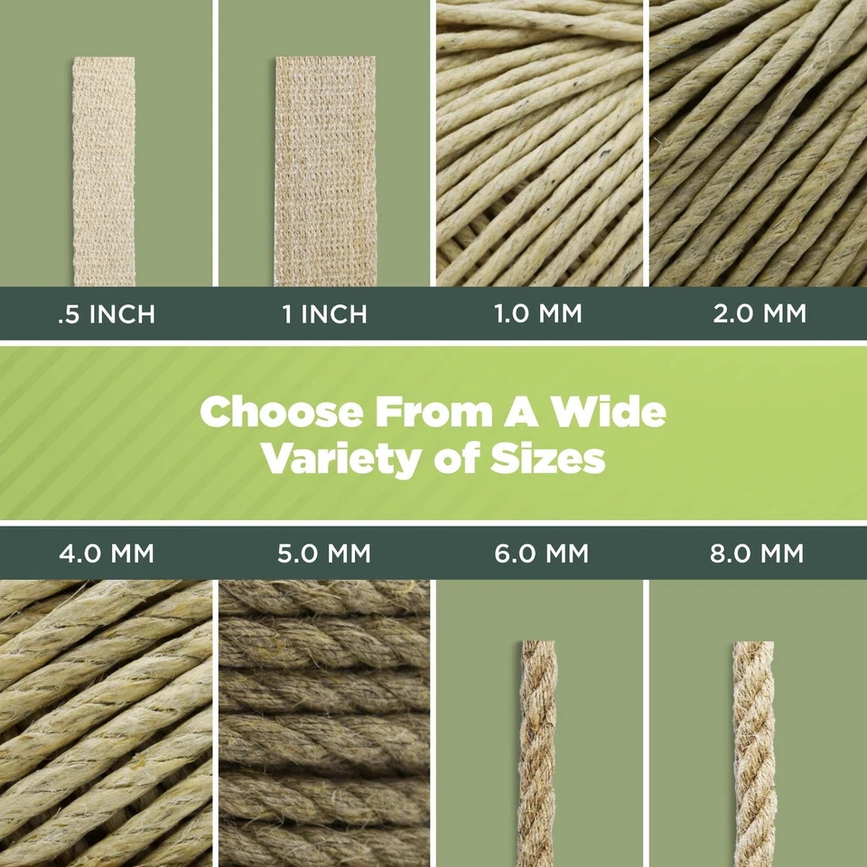 Cordel de cáñamo natural - Alta resistencia para cocina, joyería, manualidades y decoración Foto 3 de 4