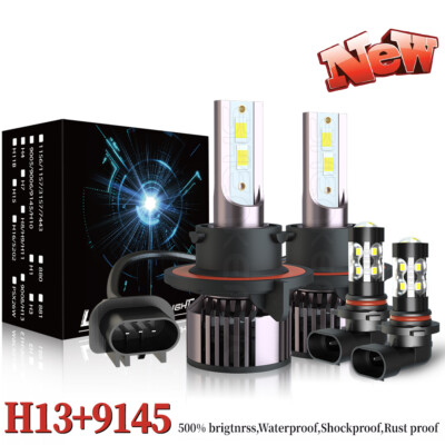 4x For Ford Explorer Sport Trac 2007-2010 LED Headlights Fog Light Bulbs Combo