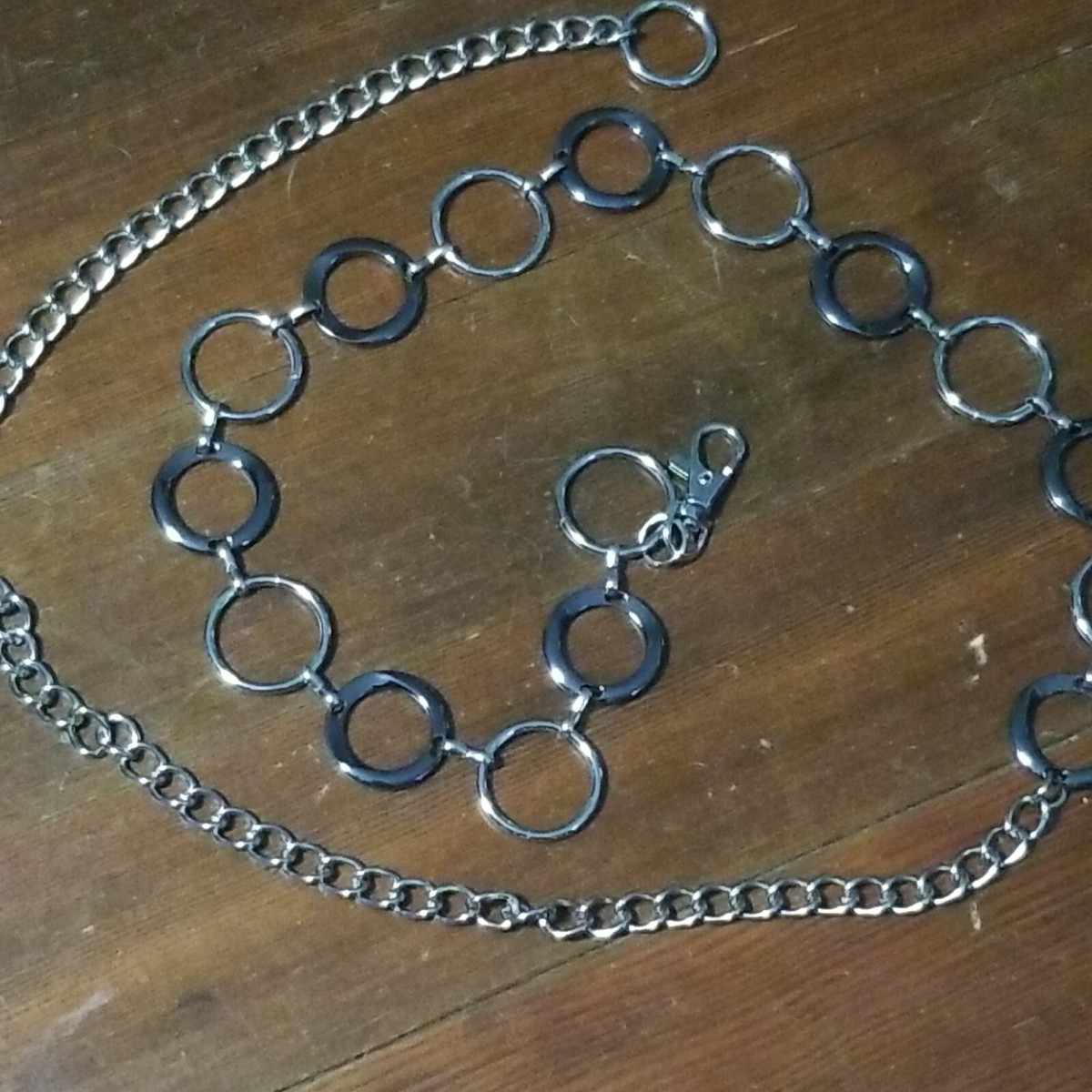 NWOT Y2K silver and gray chain belt Silver Star Chain Belt Western Metal Belt for Women Street  main image 3