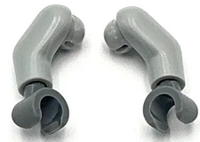 Lego New Pair of Light Bluish Gray Arms and Dark Bluish Gray Hands Minifigure
