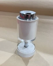 Vintage Lighter Postmodern White Lucite Scripto Chrome Mid Century Modern MCM 