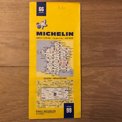 Carte MICHELIN Nr. 66   DIJON - MULHOUSE - 1973 - 11. Auflage - Französische Karte