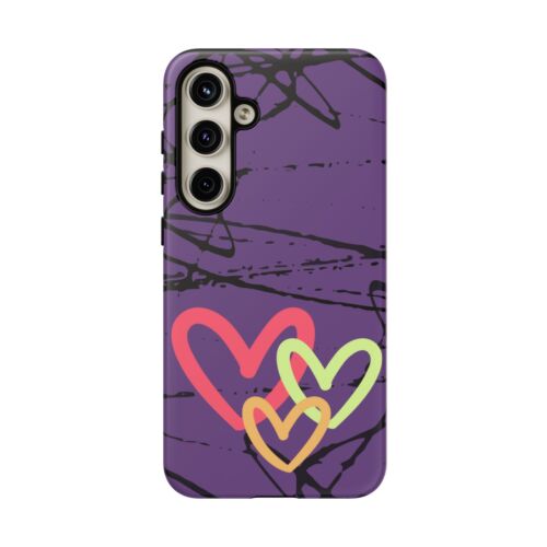 Hearts on Purple & Black Tough Handyhülle für iPhone, Samsung Galaxy, Goog Pixel - Bild 250 von 285