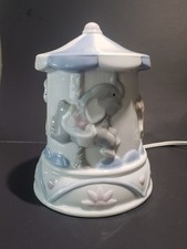 Vintage 1989 Enesco Ceramic Carousel Night Light Nursery Lamp