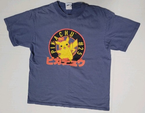 Vintage Pokemon Pikachu #25 T-Shirt Child Blue Official Nintendo Licensed