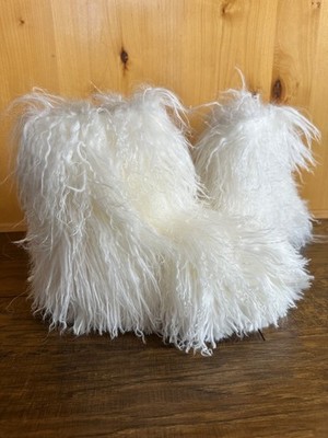 UGG FLUFF MOMMA BOOTS 10 NATURAL SKI APRES FURRY GORGEOUS RARE  WINTER