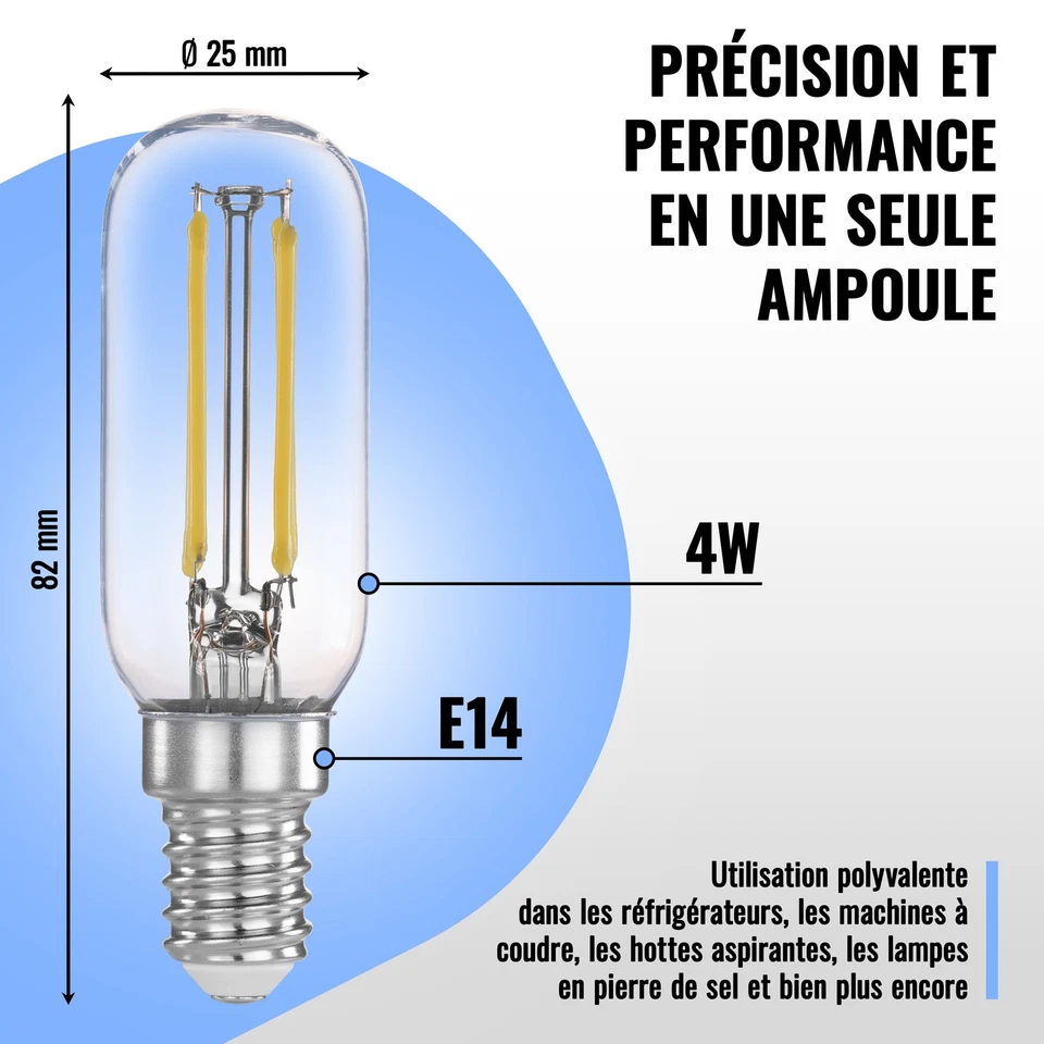 Poppstar Ampoules LED pour Hotte Aspirante (E14 4W 6000K blanc froid, 2 pièces) - Photo 2/4
