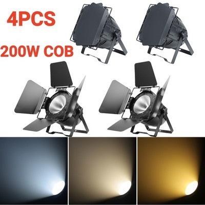 2/4PCS 200W COB LED Par Light DMX Stage Audience Blinder Light Warm Cool White