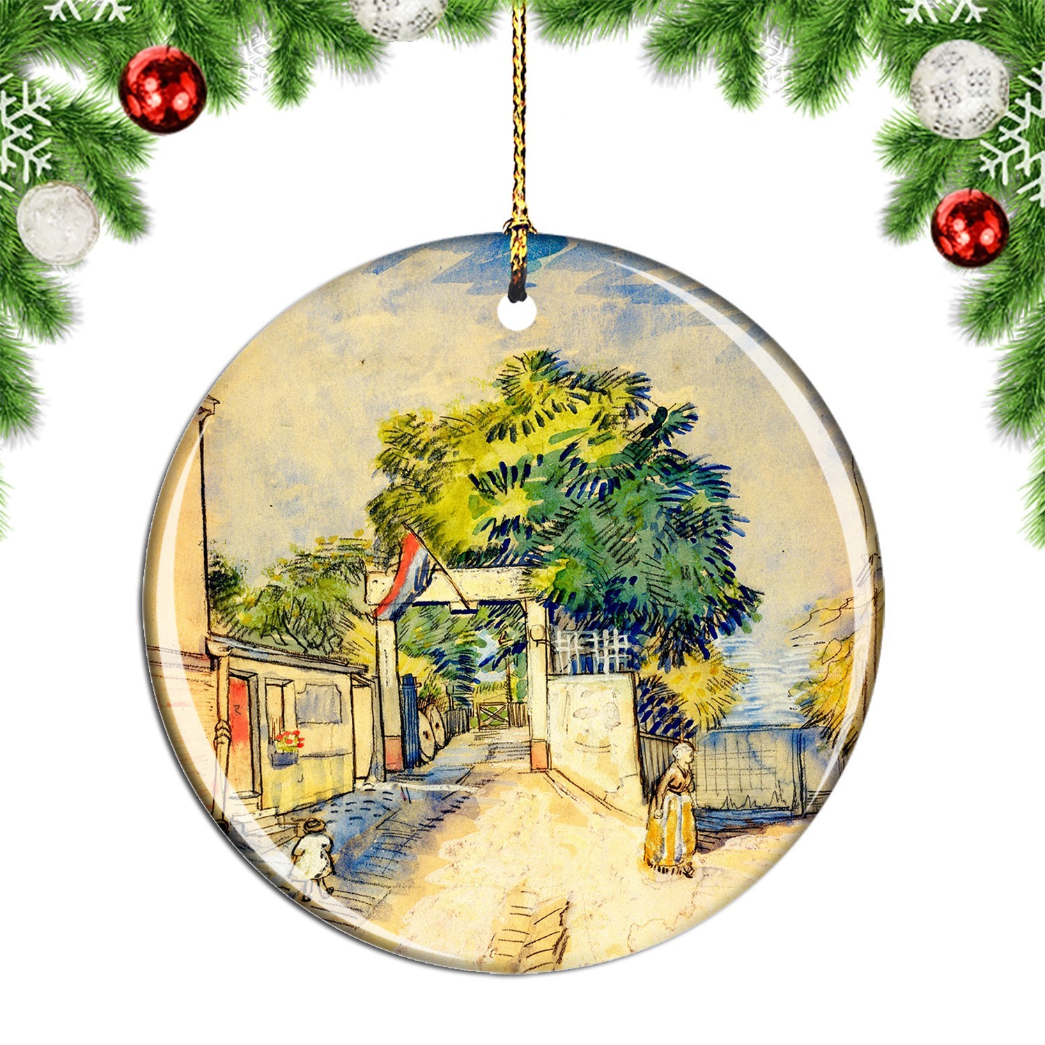 Van Gogh Entrance To The Moulin De La Ga Christmas ornament city travel souvenir