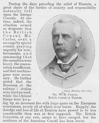 WILLIAM RICHARD CARLES British Consul at Tientsin - Antique Print 1900