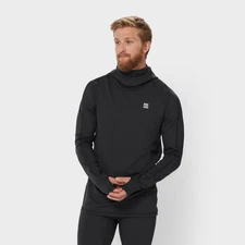 Men’s AKHG Boar’s Nest Base Layer Hoodie Lightweight Warm Thermal Top, Black