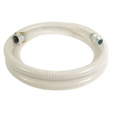 Zoro Select 45Du46 1-1/2" Id X 20 Ft Pvc Water Suction Hose 90 Psi Clear/Wt,