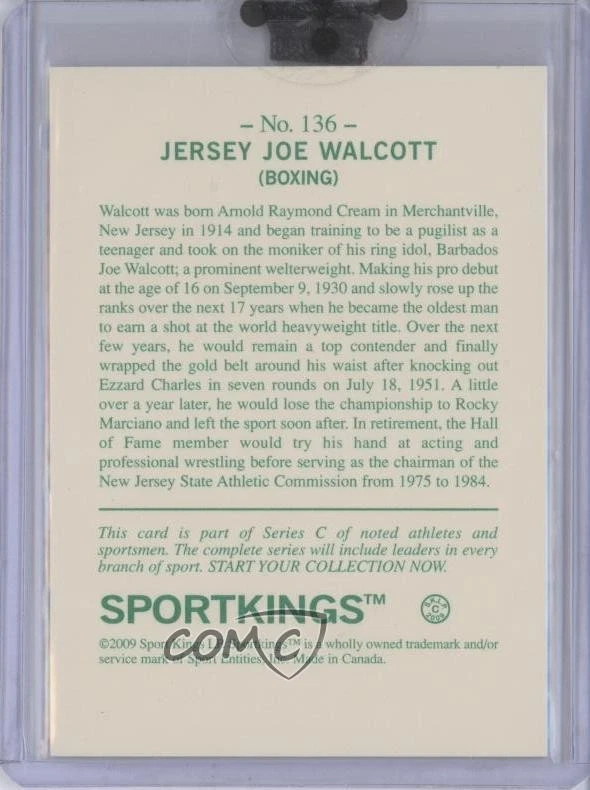 2009 Sportkings Series C Jersey Joe Walcott #136 - Image 2 of 2