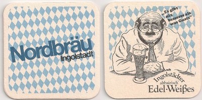Nordbräu Ingolstadt - old beer mat ''Noble White''