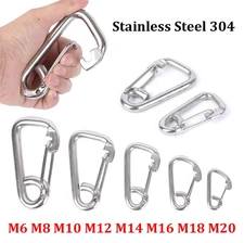Carabiner Clips Snap Spring Hook Carabina Karabiner Keyring Stainless Steel 304