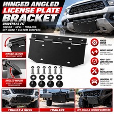 Hinged Angled License Plate Bracket Universal Truck Suv Front Rear Mount Black Hinged Angled License Plate Bracket Universal Truck Suv Front Rear Mount Black