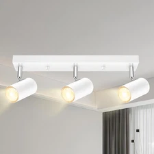 Plug in Track Lighting, 3 Light Ceiling Lighting Kit, White 3 Way Modern Wall...