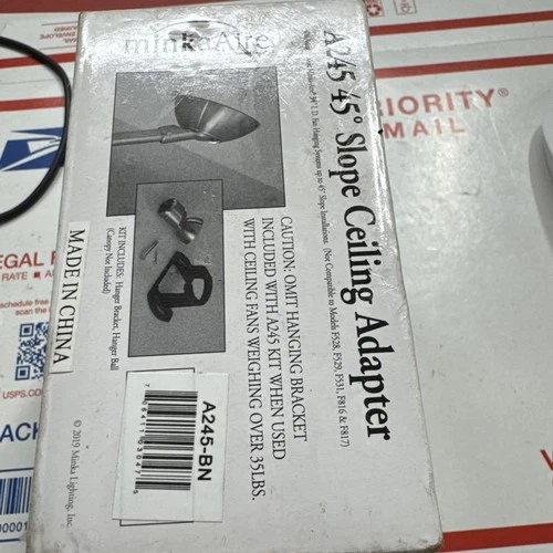 MinkaAire 45 Degree Slope Ceiling Fan Adapter, A245-BN - Brushed Nickel - Picture 2 of 9