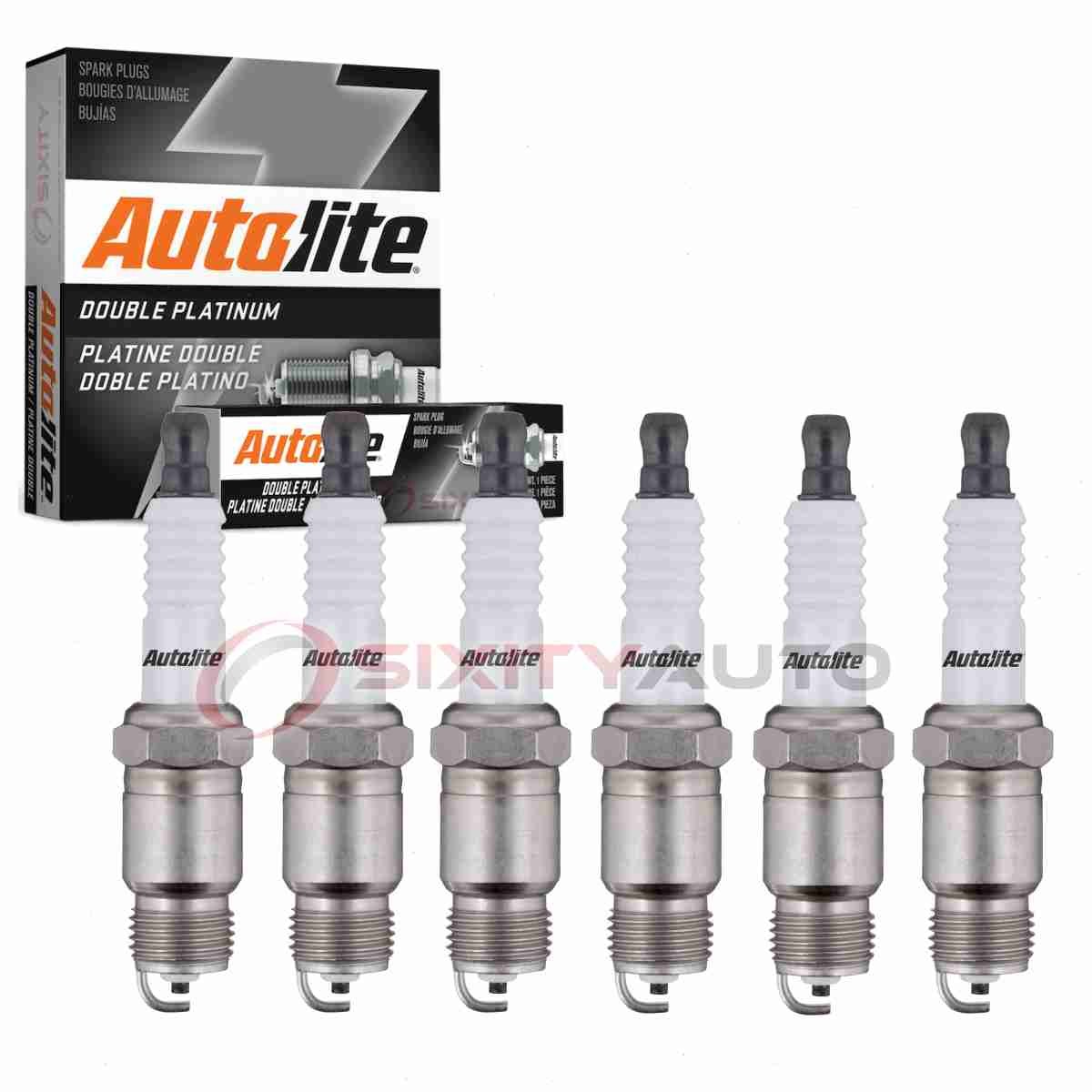6 pc Autolite Double Platinum Spark Plugs for 1977-1980 Dodge Ramcharger ew
