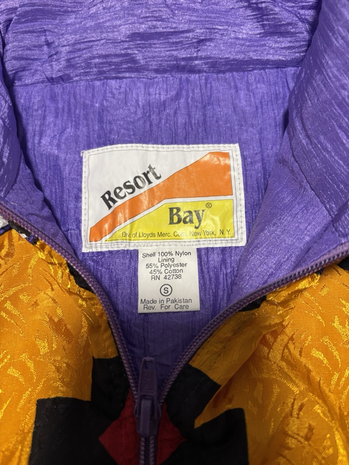 Vintage Aztec Pattern Nylon Jacket Size S Geometr… - image 3