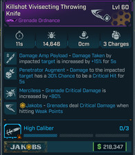 Borderlands 4 ⭐LEVEL 60 KILLSHOT PENETRATING CRIT KNIFE ⭐VIVISECTING