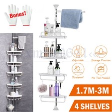 5 Tier Adjustable Telescopic Bathroom Shower Caddy Corner Shelf For Storage Rack