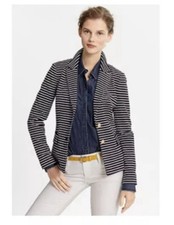 NWT BANANA REPUBLIC BARBARA NAUTICAL NAVY STRIPE KNIT BLAZER JACKET SZ 6 PETITE