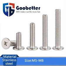 M5-M8 CM Phillips Ultra Thin Flat Wafer Head Screw Bolt A2 Stainless Steel 304