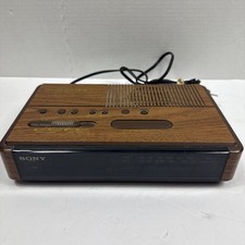 Vintage Sony Alarm Clock Radio Dream Machine  ICF-C400 Wood Tested Works Retro