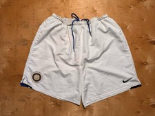 INTER MILAN 2007/2008 HOME CENTENARIO PANTALONCINO CALCIO BIANCO NIKE TAGLIA L
