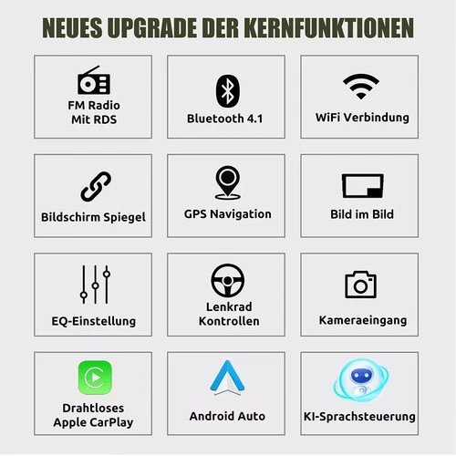 Per VW Golf 5 6 Plus Touran Caddy Jetta autoradio Android 14 Apple Carplay NAVI - Foto 15 di 22