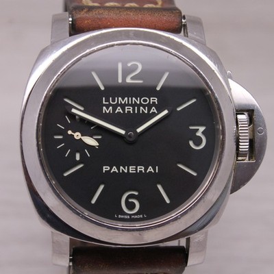 Panerai Luminor Marina PAM111 Mens 44mm Steel Manual Watch Sandwich Dial 00111