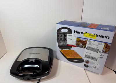 Hamilton Beach - 4-Waffle Belgian-Style Waffle Baker - Stainless Steel -