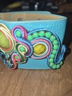 Artisan Soutache Hand Embroidered Cuff Bracelet Multi Color Leather Boho Jewelry — photo 2