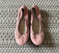 COLE HAAN Elbridge 8.5 B Pink Suede Cap Toe Ballet Ballerina Flats