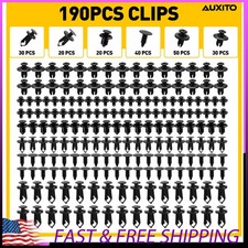 190x Car Clips Retainer Auto Fasteners Push Clips Trim Pin Rivet Bumper Kit