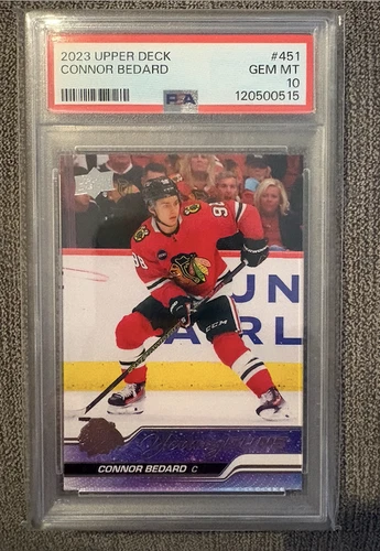 2023-24 Upper Deck Young Guns Connor Bedard PSA 10 GEM #451 ROOKIE CARD CHICAGO