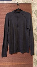 Lululemon Metal Vent Tech 1/2 Zip 2.0 Men's Medium Heather Deep Coal Black