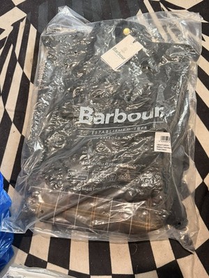 Barbour Field Wax Backpack oliv/schwarz Tartan gefüttert Lederbesatz Rucksack gewachst
