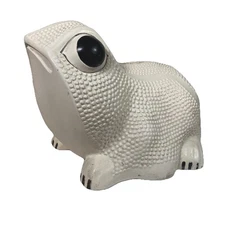 Vintage Ceramic Jean Rogers Style Hobnail Frog Bank 1969 A.M. Brooks Rare SEE